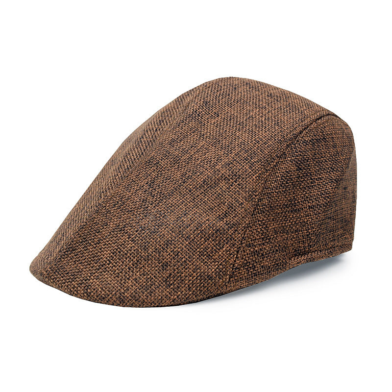 Cotton And Linen Beret Men's Retro Peaked Cap
